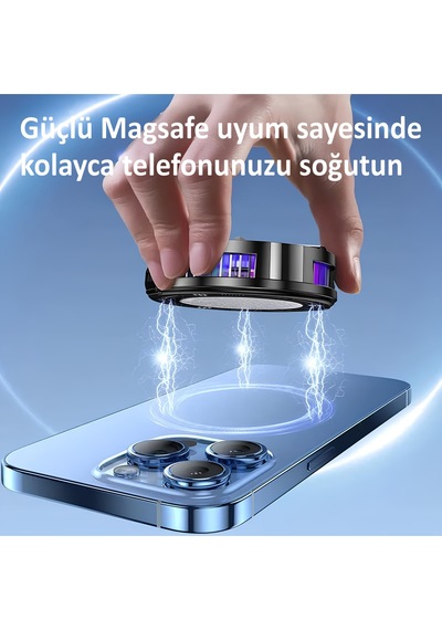 Manyetik Fanlı Telefon Soğutucu Magsafe Uyumlu, Rgb'li, Yapay Zeka Soğutma