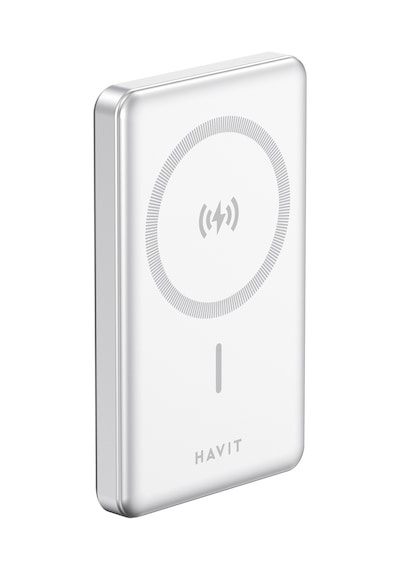 Havit PB5203 10000mAh 20 W Magsafe Ultra İnce Manyetik Kablosuz Powerbank Gri