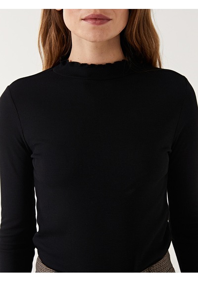 Lcw Modest Siyah Dik Yaka Kadın Fitilli Body