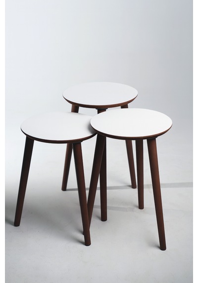 Eg Home Madrid 3'lü Zigon Sehpa %100 Mdf Beyaz