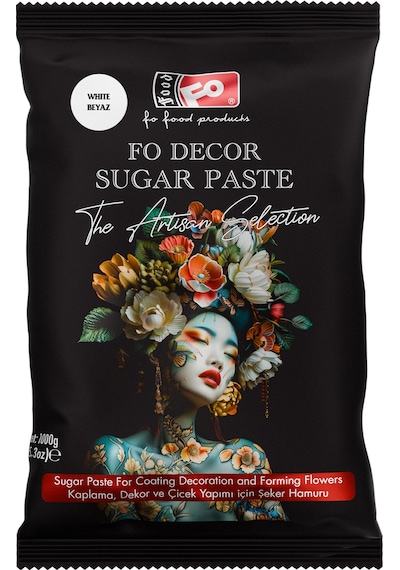 Beyaz Fodekor Kaplama, Dekor Ve Çiçek Yapımı İçin Şeker Hamuru 1 Kg