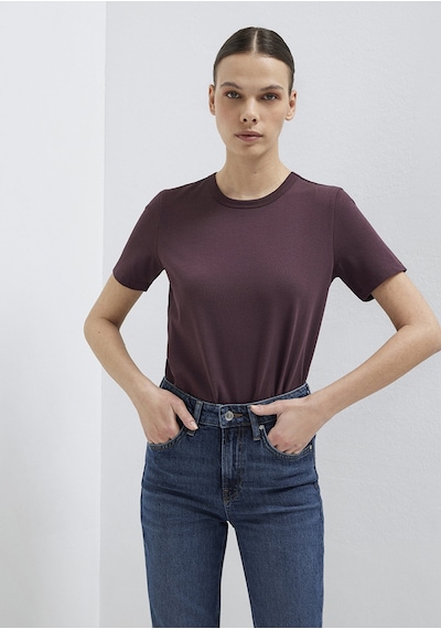 Mavi - Bordo Basic Tişört 1614067-70223 Bordo