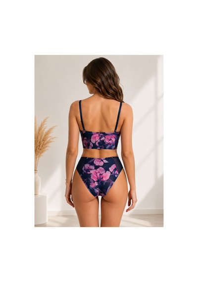 Pijamask Kadın Çiçek Desenli Büstiyer Sütyen Ve Külot Takımı Destekli Floral İç Giyim Seti 677t Lacivert Pijamask Kadın Çiçek Desenli Büstiyer Sütyen Ve Külot Takımı Destekli Floral İç Giyim Seti 677t Lacivert