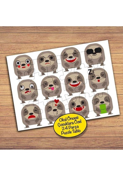 Binbir Surat Sevimli Hayvan Çocuklara Özel Puzzle Yapboz Tablo-pz137