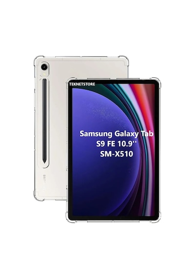 Samsung Galaxy Uyumlu Tab S9 Fe 10.9 Inç Tablet Kılıfı Silikon Ekran Koruyucu Dokunmatik Kalem Seti Kılıf