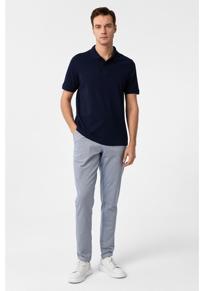 Süvari Lacivert Regular Düz Polo Yaka Tişört-37399 Lacivert