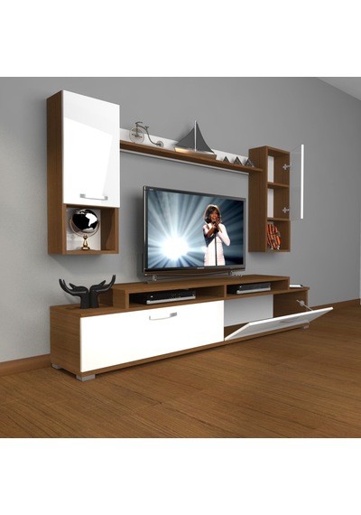 Decoraktiv Ekoflex 5da Slm Tv Ünitesi Tv Sehpası Ceviz - Beyaz