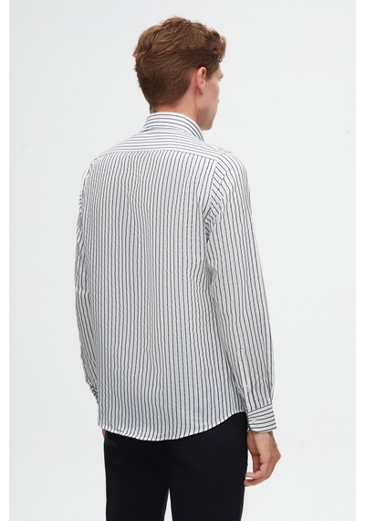 D'S Damat Ds Damat Slim Fit Açık Mavi Çizgili Gömlek 6hc02ort10265 603922