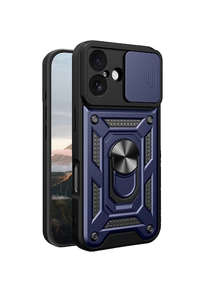 Newface Apple İphone 17 Pars Lens Yüzüklü Silikon - Lacivert