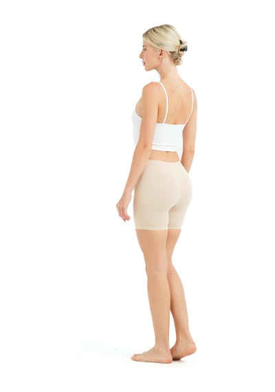 Justever Seamless Dikişsiz Uzun Külot İz Yapmayan Ten Kadın Boxer - Vela Ten