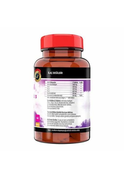 Flx Collagen Kolajen Tip-1-2-3 Hyoluronic Vitamin C 60 Tablet