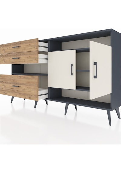 Arges Konsol 4 Raflı 3 Çekmeceli 2 Kapaklı 176x30x99 Antrasit-ayt Antrasit-aytaşı/çam Arges Konsol 4 Raflı 3 Çekmeceli 2 Kapaklı 176x30x99 Antrasit-ayt Antrasit-aytaşı/çam