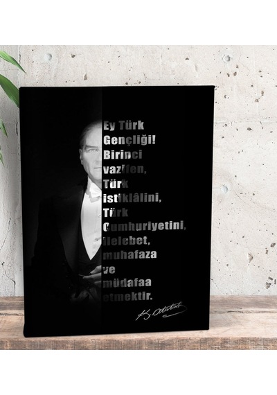 Bk Gift Atatürk Temalı Dekoratif Mini Kanvas Tablo 15X20Cm-31