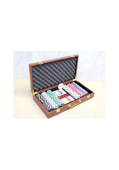 Strong 4 Adet Poker Oyunu Deri Çantalı Poker Seti, 300 Adet Chip, 2 Adet İskambil Kartı, Poker Game, Chip Seti Sarı