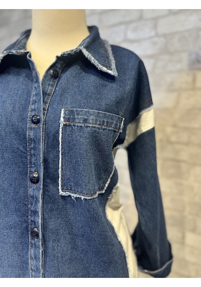 Denim Mix Gömlek/ceket Mavi