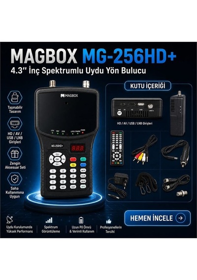 Magbox Mg-256hd+ 4.3 İnç Spektrumlu Uydu Yön Bulucu