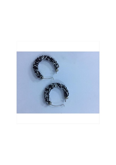Zenviac456 Swarovski Fitil Küpe Zenviac45678 Parlak Siyah