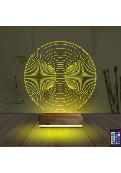 Luvivia Geometrik Dekoratif 3d Lamba - Masa Gece Lambası V11 Şeffaf