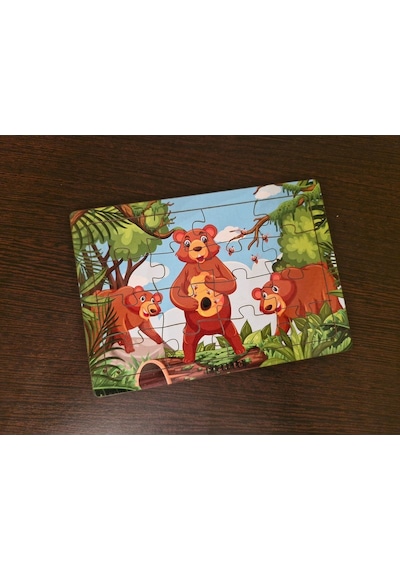Ayılar Ve Arılar 16 Parça Eğitici Öğretici Ahşap Çocuk Puzzle & Yapboz Bebek Çocuk Oyuncak