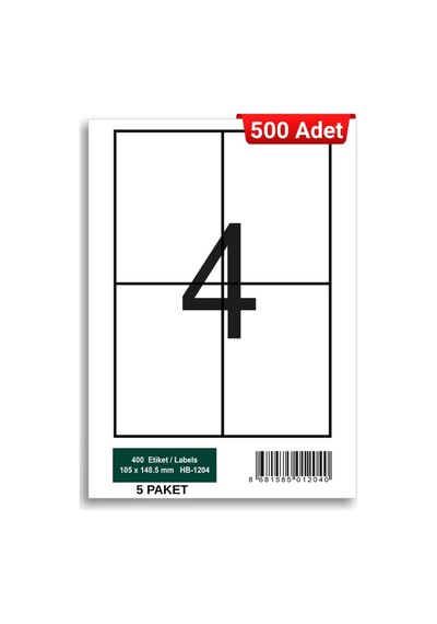 Herboy Hb-1204 105 X 148,5 Mm A4 Laser Etiket 500 Adet