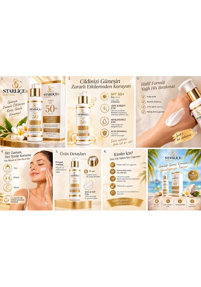 Starliçe Leke Karşıtı Nemlendirici ve Koruyucu Güneş Kremi SPF50+ 75 ML
