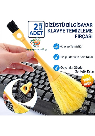 2 Adet Çok Fonksiyonlu Klavye Ve Araç Için Mikrofiber Toz Alma Püskülü Anti-statik Toz Alma Püskülü