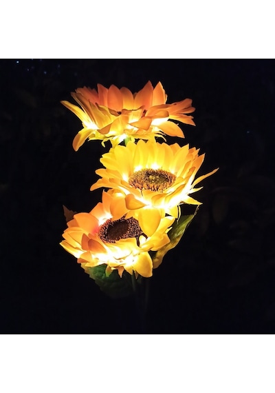 2li Set Güneş Enerjili Ayçiçeği Aydınlatma Led Işıklı Bahçe, Balkon, Yol Şık Tasarım -