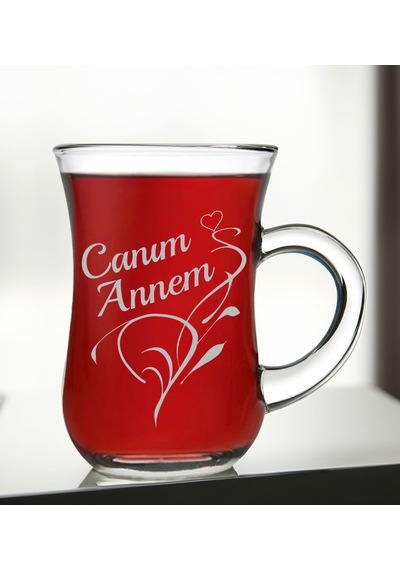 Bk Gift Canım Annem Tasarımlı Keyif Kulplu Çay Bardağı-1, Anneye Hediye, Anneler Günü Hediyeleri Kobitmeyencom30669 Bk Gift