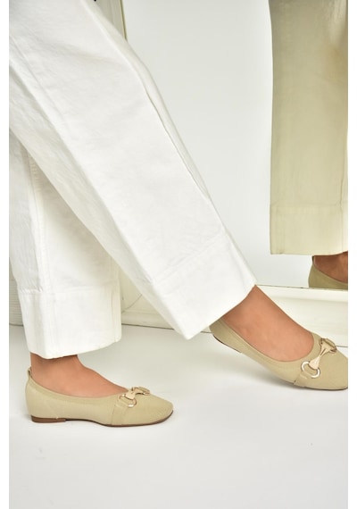 Fox Shoes U820113557 Ten Triko Kumaş Kadın Babet Ten