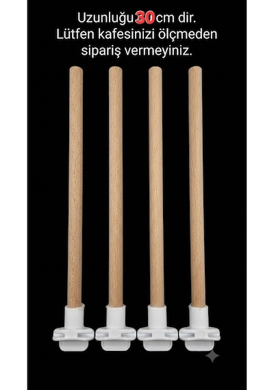 Plastik Başlıklı Kuş Tüneği, 30 Cm, 6 Adet