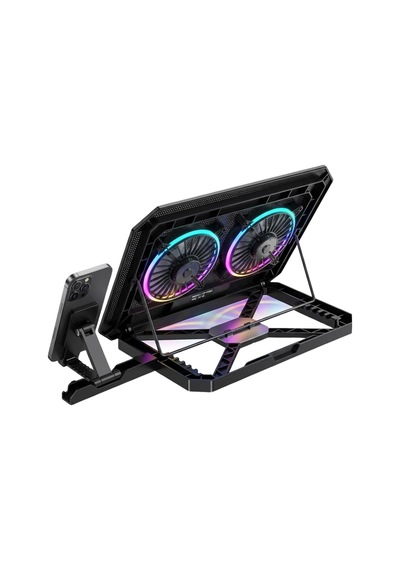 Çift Fanlı Laptop Soğutucu Rgb Işıklı Sessiz Notebook Standı