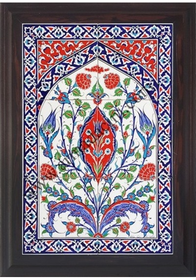 Armada Çini 40X60 Cm Ed 507 Kırmızı Göbekli El Dekoru Çini Pano