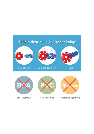 Yaratıcı Yapı Çarkları Tak Çıkar Eğitici Oyuncak 5 Renk 300 Parça 3+ Yaş