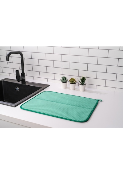 Mikrotex Bulaşık Matı Süper Emici Bulaşık Kurutma Matı 45x36cm Tezgah Üstü Bulaşık Matı Yeşil Belirt Diğer