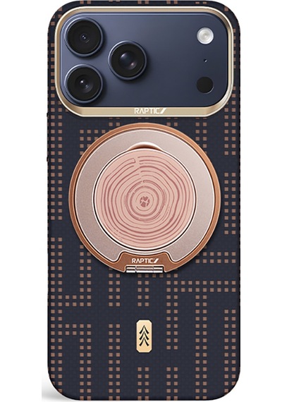 Raptic Freeflow Grid Serisi 360 Derece Dönebilen Magnetik Ring Stand Telefon Tutucu Kahverengi