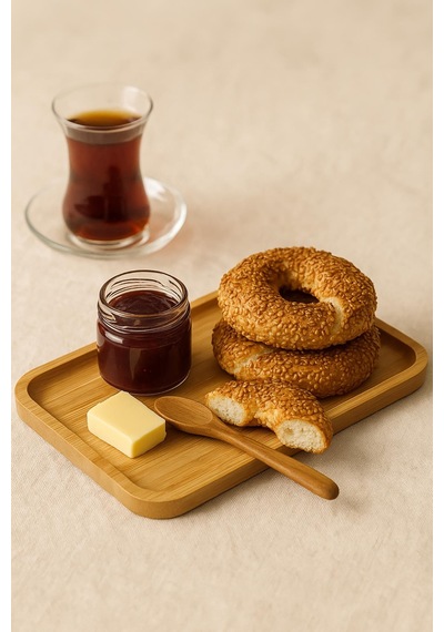 Dikdörtgen Bambu Sunumluk 14x24 Cm Sarı