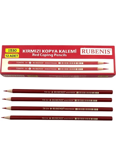 Rubenis Kopya Kırmızı Kalem 1 Düzine 12 Adet Kırmızı
