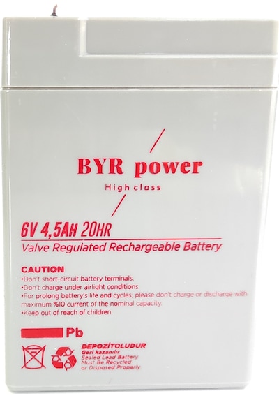 Byr Power Akülü Araba Aküsü 6V 4.5Ah 20Hr