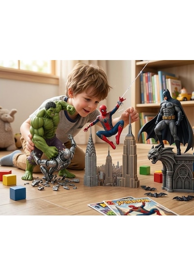 Efsanevi Kahramanlar Seti - Hulk, Örümcek Adam Ve Batman 30 Cm Dev Boy Avengers Karakterleri