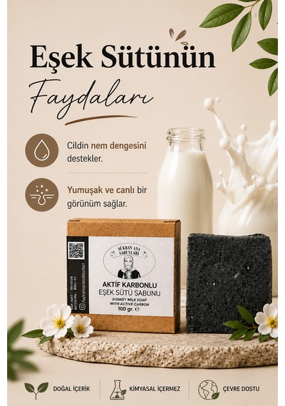 Aktif Karbonlu Eşek Sütü Sabunu 100 Gr
