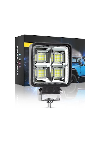 2adet 144w 12-24 Volt Kare Spot Far Oto Çalışma Lambası Atv Kamyon Tır Traktör Offroad