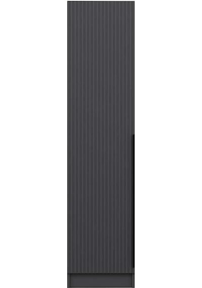 Minar Kale 1 Kapaklı Raflı Dolap Ant - Ant Çizgili Mebran 190cm Antrasit