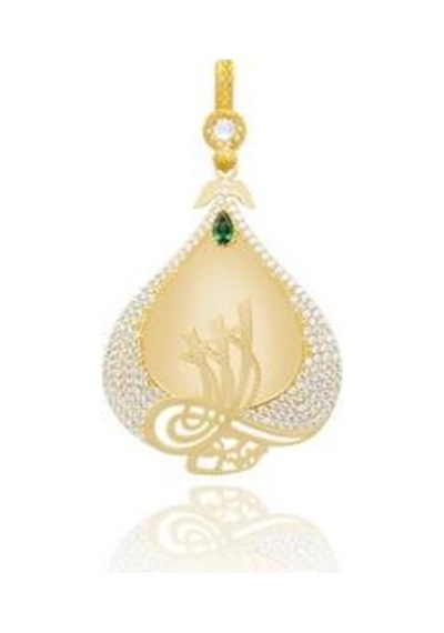Diamond Line-Gülaylar - Sarı Altın 14 Ayar Tuğra Kolye Ucu N11.25355