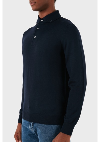 Gran Sasso Erkek Polo Yaka Sweat 57163 14293 598 Lacivert