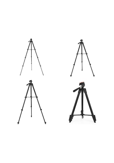 Jmary KP-2205 Tripod 134 cm Uzunluk 3 Kademeli Oynar Başlık Profesyonel - ZORE-262641 Siyah