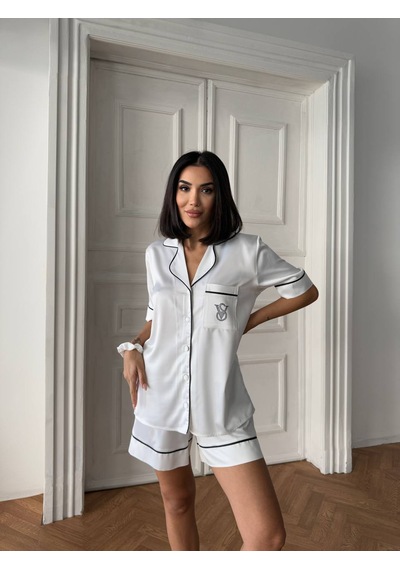Victoria's Secret Victoria"s Secret İpek Saten Yazlık Pijama Takımı Beyaz