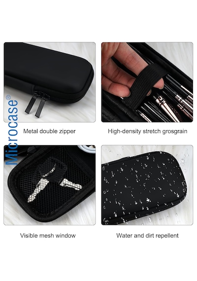 Dokunmatik Kalem Pencil Kalemlik Fırça Set Kulaklık Kablo Organizer Kılıfı 21x9cm Al5356 Siyah