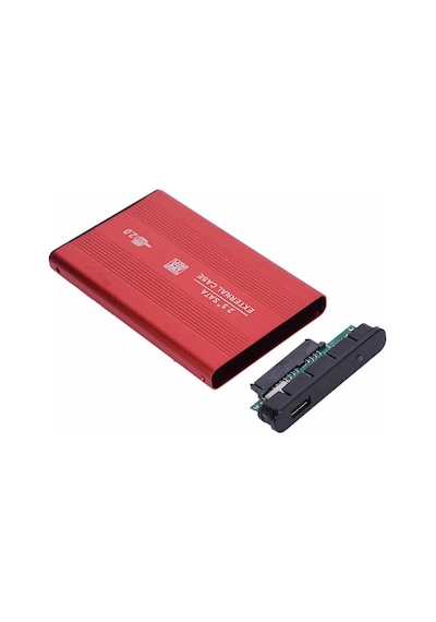 2.5 Hdd Kutusu Usb 2.0 Harici Metal Harddisk Kutusu Kırmızı