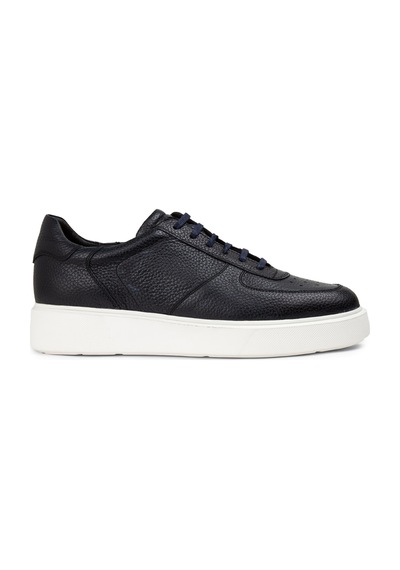 Deery Hakiki Deri Lacivert Erkek Sneaker Ayakkabı - 01965Mlcve01 Lacivert