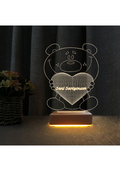 Çocuk Odası Gece Lambası Seni Seviyorum Yazılı 3D Led Lamba